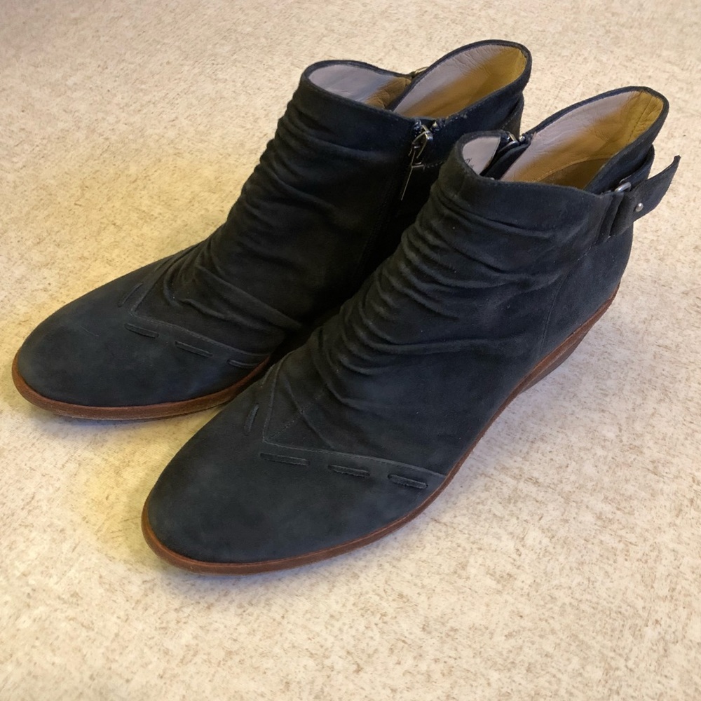 Suede booties.